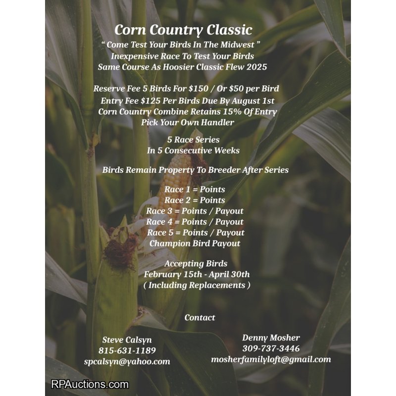 Corn Country Classic - sign up now!